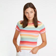 Load image into Gallery viewer, Lettuce Edge Rainbow Stripe Baby Tee
