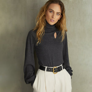 Juliette Sleeve Keyhole Turtleneck