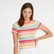 Load image into Gallery viewer, Lettuce Edge Rainbow Stripe Baby Tee
