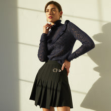 Load image into Gallery viewer, Victorian Pointelle Yoke Mock Neck