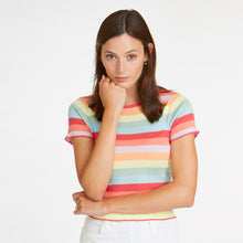 Load image into Gallery viewer, Lettuce Edge Rainbow Stripe Baby Tee