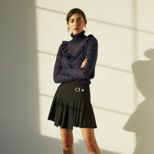 Load image into Gallery viewer, Victorian Pointelle Yoke Mock Neck