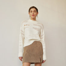 Load image into Gallery viewer, Distressed Mock in Ivory