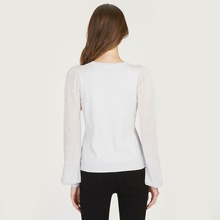 Load image into Gallery viewer, Crew w/ Sheer Bishop Sleeve in Gray