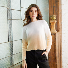 Load image into Gallery viewer, Dip Dye Scallop Shaker Crew in Bleach White/Latte