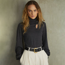 Load image into Gallery viewer, Juliette Sleeve Keyhole Turtleneck