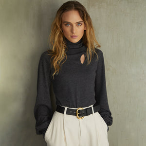 Juliette Sleeve Keyhole Turtleneck