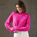 Shaker Full Fashioned Mock in Hyper Pink