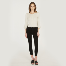 Load image into Gallery viewer, Women&#39;s Rib Puff Sleeve Multi Button Cardigan in Hemp by Autumn Cashmere