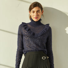 Load image into Gallery viewer, Victorian Pointelle Yoke Mock Neck