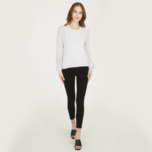 Load image into Gallery viewer, Crew w/ Sheer Bishop Sleeve in Gray
