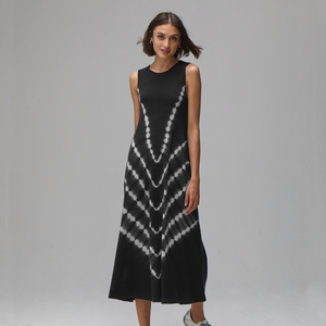Autumn Cashmere. Tie Dye Maxi Dress in Black. 100% Cashmere.