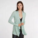 Women's Cotton Rib Drape Cardigan in Mint Green by Autumn Cashmere.
