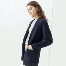Load image into Gallery viewer, Open Cardigan w/ Pockets in Peacoat