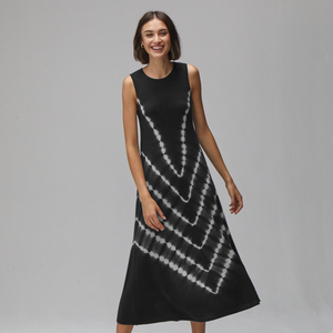 Autumn Cashmere. Tie Dye Maxi Dress in Black. 100% Cashmere.