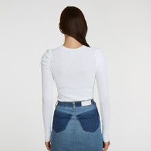 Load image into Gallery viewer, L/S Pointelle Puff Sleeve Crew