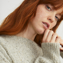 Bishop Sleeve Diamond Mock Pullover | Women's Grey Sweater | Autumn Cashmere