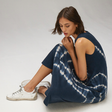 Load image into Gallery viewer, Autumn Cashmere. Tie Dye Maxi Dress in Navy Blue. Sleeveless. Lightweight Cashmere.