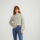 Bishop Sleeve Diamond Mock Pullover | Luxury Cashmere | Autumn Cashmere