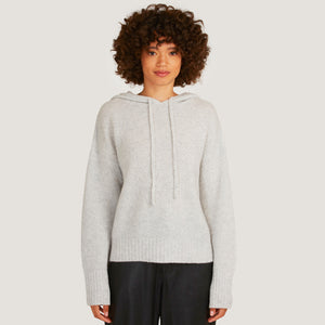 Women's Sequin Honeycomb Hoodie in Polar Gray by Autumn Cashmere.