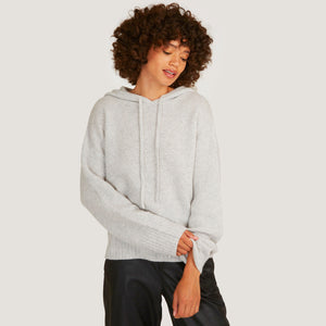 Women's Sequin Honeycomb Hoodie in Polar Gray by Autumn Cashmere.