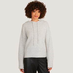 Women's Sequin Honeycomb Hoodie in Polar Gray by Autumn Cashmere. 