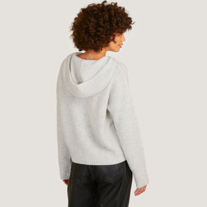 Women's Sequin Honeycomb Hoodie in Polar Gray by Autumn Cashmere.