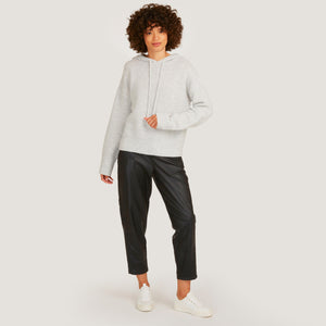 Women's Sequin Honeycomb Hoodie in Polar Gray by Autumn Cashmere.