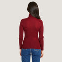 Women's Rib Turtleneck in Merlot by Autumn Cashmere.