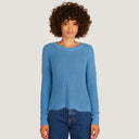 Women's Distressed Scallop Shaker in Wedgewood by Autumn Cashmere