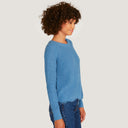 Women's Distressed Scallop Shaker in Wedgewood by Autumn Cashmere