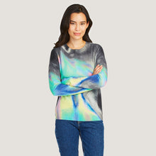 Load image into Gallery viewer, Printed Oil Slick Crew by Autumn Cashmere. Women&#39;s Tie Dyed Sweater.