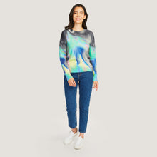 Load image into Gallery viewer, Printed Oil Slick Crew by Autumn Cashmere. Women&#39;s Tie Dyed Sweater.