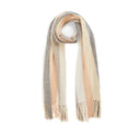 Rainbow Stripe Scarf in Neutral Combo by Autumn Cashmere. 100% Cashmere.