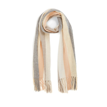Rainbow Stripe Scarf in Neutral Combo by Autumn Cashmere. 100% Cashmere.