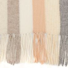 Load image into Gallery viewer, Rainbow Stripe Scarf in Neutral Combo by Autumn Cashmere. 100% Cashmere.