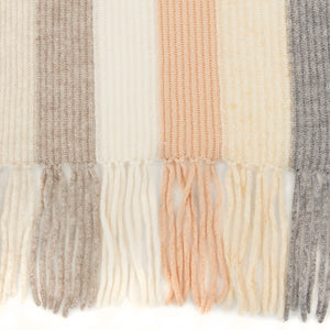Rainbow Stripe Scarf in Neutral Combo by Autumn Cashmere. 100% Cashmere.