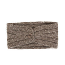 Load image into Gallery viewer, Women&#39;s Button Back Head Warmer in Mulch by Autumn Cashmere