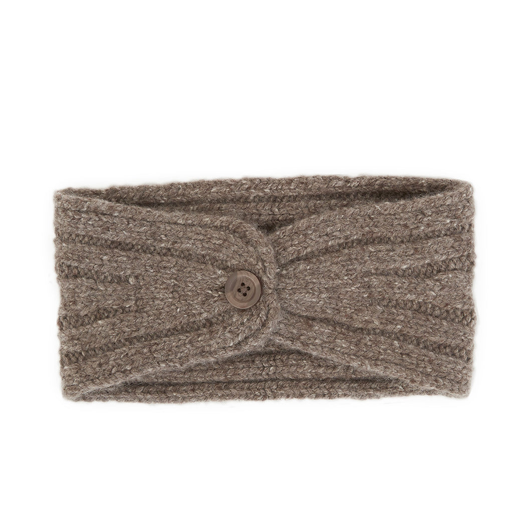 Women's Button Back Head Warmer in Mulch by Autumn Cashmere