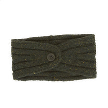 Load image into Gallery viewer, Women&#39;s Button Back Head Warmer in Spruce by Autumn Cashmere