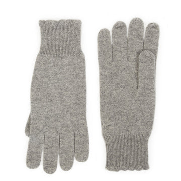 Women's Scallop Edge Gloves in Gray by Autumn Cashmere