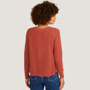 Women's Distressed Scallop Shaker in Tea Rose by Autumn Cashmere