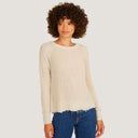 Distressed Scallop Shaker in Natural Neutral Beige by Autumn Cashmere