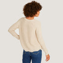 Distressed Scallop Shaker in Natural Neutral Beige by Autumn Cashmere