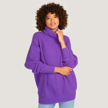 Load image into Gallery viewer, Women&#39;s Oversized Turtleneck in Heliotrope Purple by Autumn Cashmere