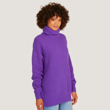 Load image into Gallery viewer, Women&#39;s Oversized Turtleneck in Heliotrope Purple by Autumn Cashmere