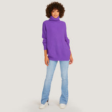 Load image into Gallery viewer, Women&#39;s Oversized Turtleneck in Heliotrope Purple by Autumn Cashmere