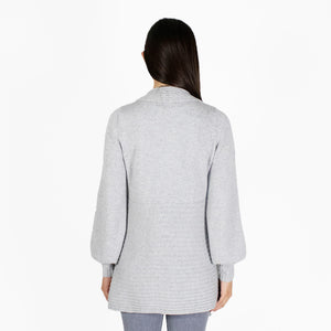 Puff Sleeve Rib Drape in Pearl
