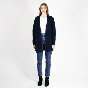Open Cardigan w/ Pockets in Peacoat