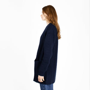 Open Cardigan w/ Pockets in Peacoat